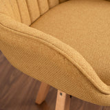 Set di 4 comode sedie da pranzo in tessuto giallo con rotazione a 360° - CARSON FABRIC YELLOW 4PZ
