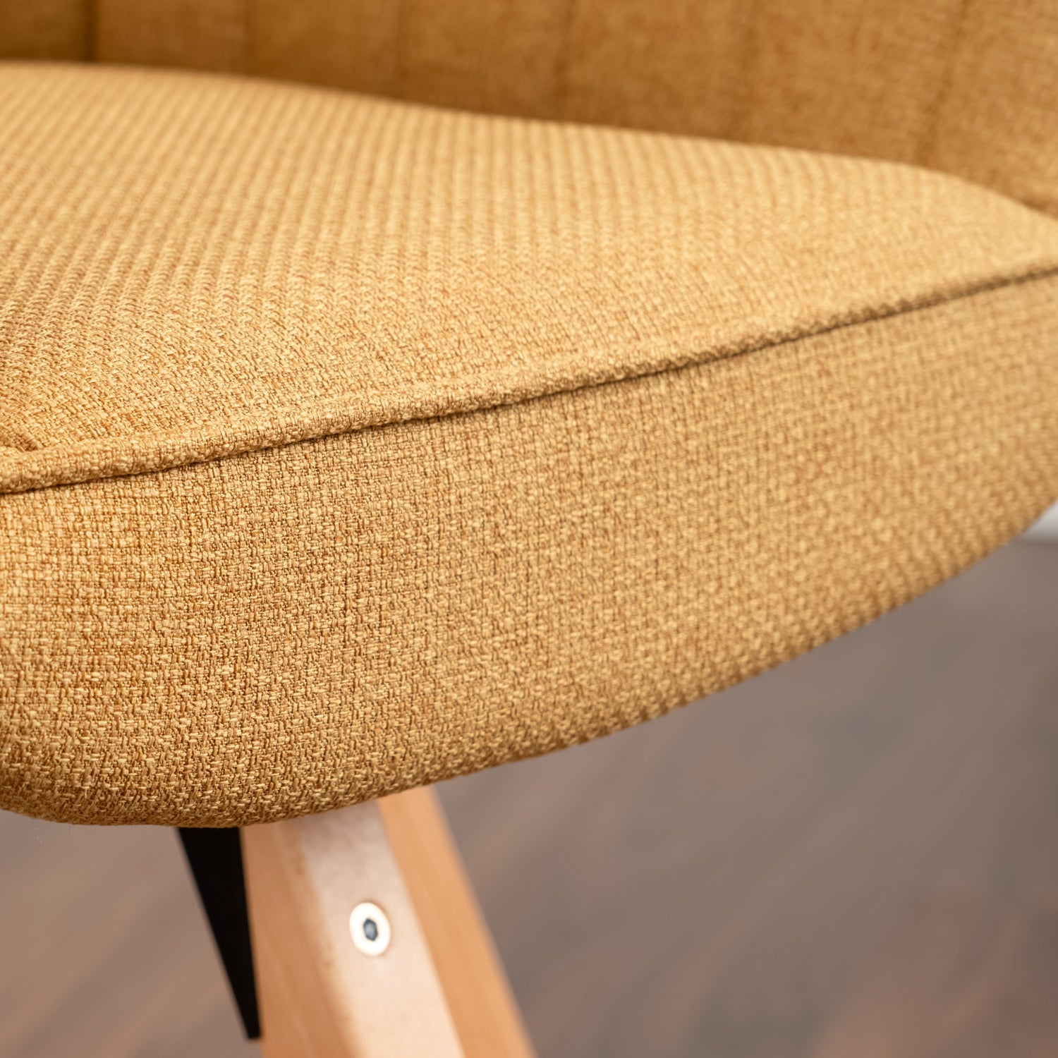 Set di 4 comode sedie da pranzo in tessuto giallo con rotazione a 360° - CARSON FABRIC YELLOW 4PZ