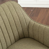 Chaise de salle à manger confortables en tissu vert pivotantes 360° - CARSON FABRIC GREEN