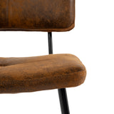 Set mit 4 industriellen Esszimmerstühlen aus Wildleder – POMONA