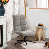 Fauteuil de loisirs réglable en tissu chenille gris pivotant à 360° - CHARLOTTE