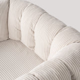 Fauteuil lounge avec accoudoirs en velours côtelé beige - DOMCO