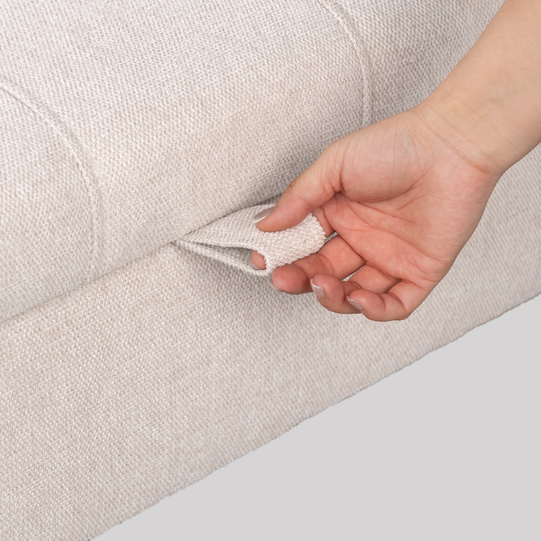 2-seater sofa in beige fabric Scandinavian style - AHBARM