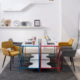 Set of 4 Scandinavian dining room armchairs with gray corduroy armrests - CROMWELL CORDUROY