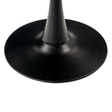 Table salle à manger ronde vintage 2-4 personnes en chêne et métal noir - CLIFT