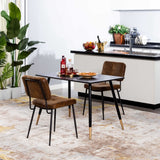 Lot de 2 chaises de salle à manger industrielles en suédine - KAROMI