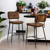 Set mit 2 industriellen Barhockern mit Wildlederrücken – INDEPENDENCE BAR