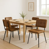 Set mit 4 industriellen Esszimmerstühlen aus Wildleder – POMONA