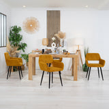 2 skandinavische Speisesäle mit Safran gelben Samtarmlehnen - Cromwell Cord