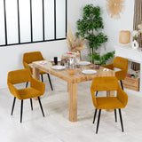 Set aus 4 skandinavischen Esszimmersesseln mit Armlehnen aus safrangelbem Cord – CROMWELL CORDUROY