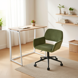 Set desktop pieghevole e sedia da ufficio in velluto olive - Ascoli e Ross