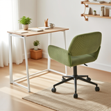 Set desktop pieghevole e sedia da ufficio in velluto olive - Ascoli e Ross