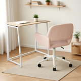 Set di desktop pieghevole e sedia da ufficio in velluto rosa - Ascoli & Ross