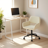 Ensemble bureau pliable et fauteuil de bureau en velours côtelé beige ââ‚?ASCOLI & ROSS