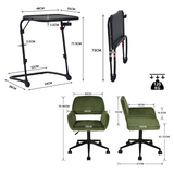 Ensemble avec table d’appoint noire pliable et fauteuil de bureau en velours côtelé vert olive ââ‚?BASELINE & ROSS