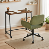 Ensemble avec bureau pliable industriel à roulettes et fauteuil en velours côtelé vert olive ââ‚?ASCOLI & ROSS