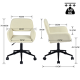 Beige gerippter Samtbüro, Höhe, einstellbar, 360 ° -Drotation - Ross