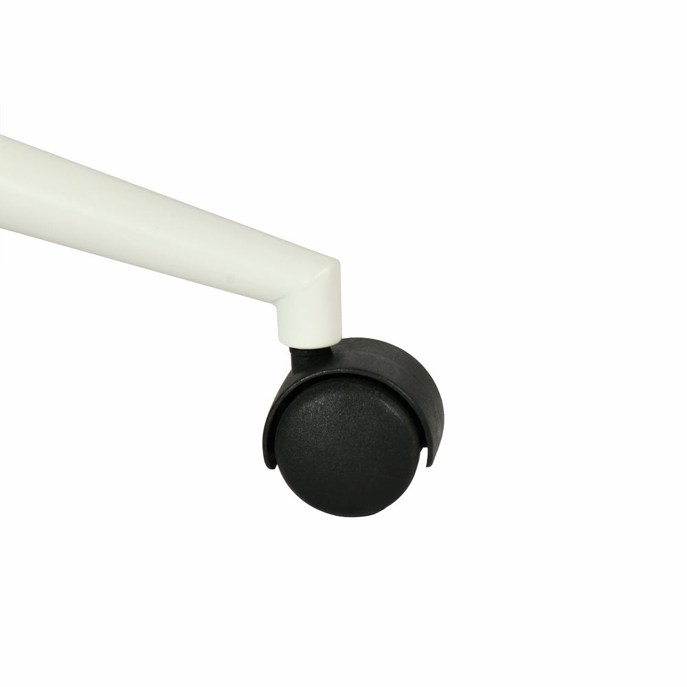 Set with industrial foldable office on wheels and pink velvet chair - Ascoli & Ross