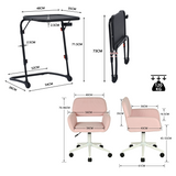 Ensemble avec table d’appoint noire pliable et fauteuil de bureau en velours côtelé rose ââ‚?BASELINE & ROSS