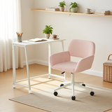 Ensemble avec bureau pliable blanc à roulettes et fauteuil en velours côtelé vert olive ââ‚?ASCOLI & ROSS