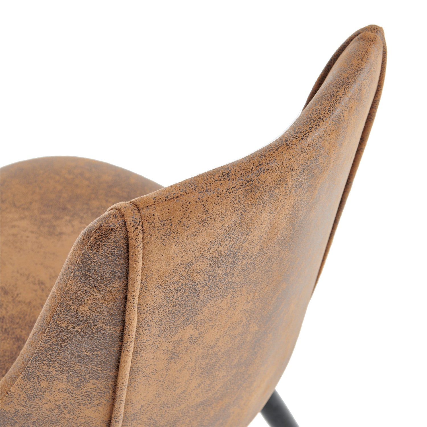 Lot de 6 chaises de salle à manger industrielles en suédine - SMEG