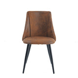 Lot de 6 chaises de salle à manger industrielles en suédine - SMEG