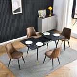 Lot de 6 chaises de salle à manger industrielles en suédine - SMEG
