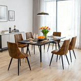 Set von 6 industriellen Esstühle im Wildleder - SMEG