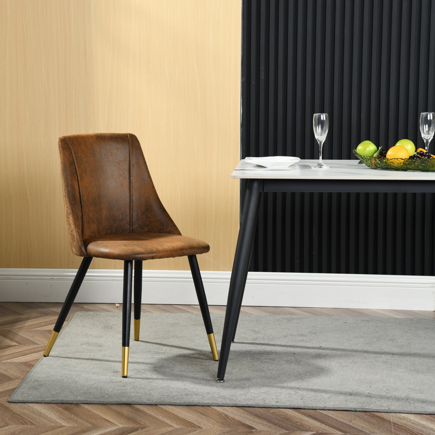 Lot de 2 chaises de salle à manger industrielles en suédine - SMEG