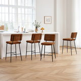 Set of 6 industrial bar stools with suede back - POMONA BAR