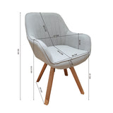 Set aus 4 bequemen Esszimmerstühlen aus beigem Stoff, 360° drehbar – CARSON FABRIC BEIGE 4STK