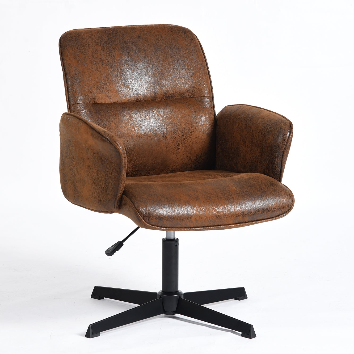 Fauteuil De Bureau Ergonomique En Cuir PU - Siège Pivotant, Dossier Inclinable, Hauteur Réglable, Couleur Brun - 5