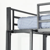 Lit superposé 3 places et 3 étages en métal noir avec échelle 90x190cm (matelas non inclus) - TRIO 3 RECTANGULAR BLACK