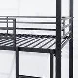 Lit superposé 3 places et 3 étages en métal noir avec échelle 90x190cm (matelas non inclus) - TRIO 3 RECTANGULAR BLACK