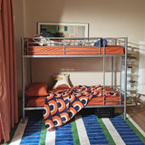 Lit superposé 2 places et 2 étages en métal argenté avec échelle 90x190cm (matelas non inclus) - TWIN