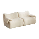 2-seater sofa bed in dark gray fabric with side pockets, modern convertible sofa