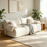 2-seater sofa bed in dark gray fabric with side pockets, modern convertible sofa
