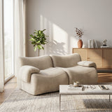 2-seater sofa bed in dark gray fabric with side pockets, modern convertible sofa