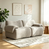 2-seater sofa bed in dark gray fabric with side pockets, modern convertible sofa