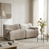 2-seater sofa bed in dark gray fabric with side pockets, modern convertible sofa