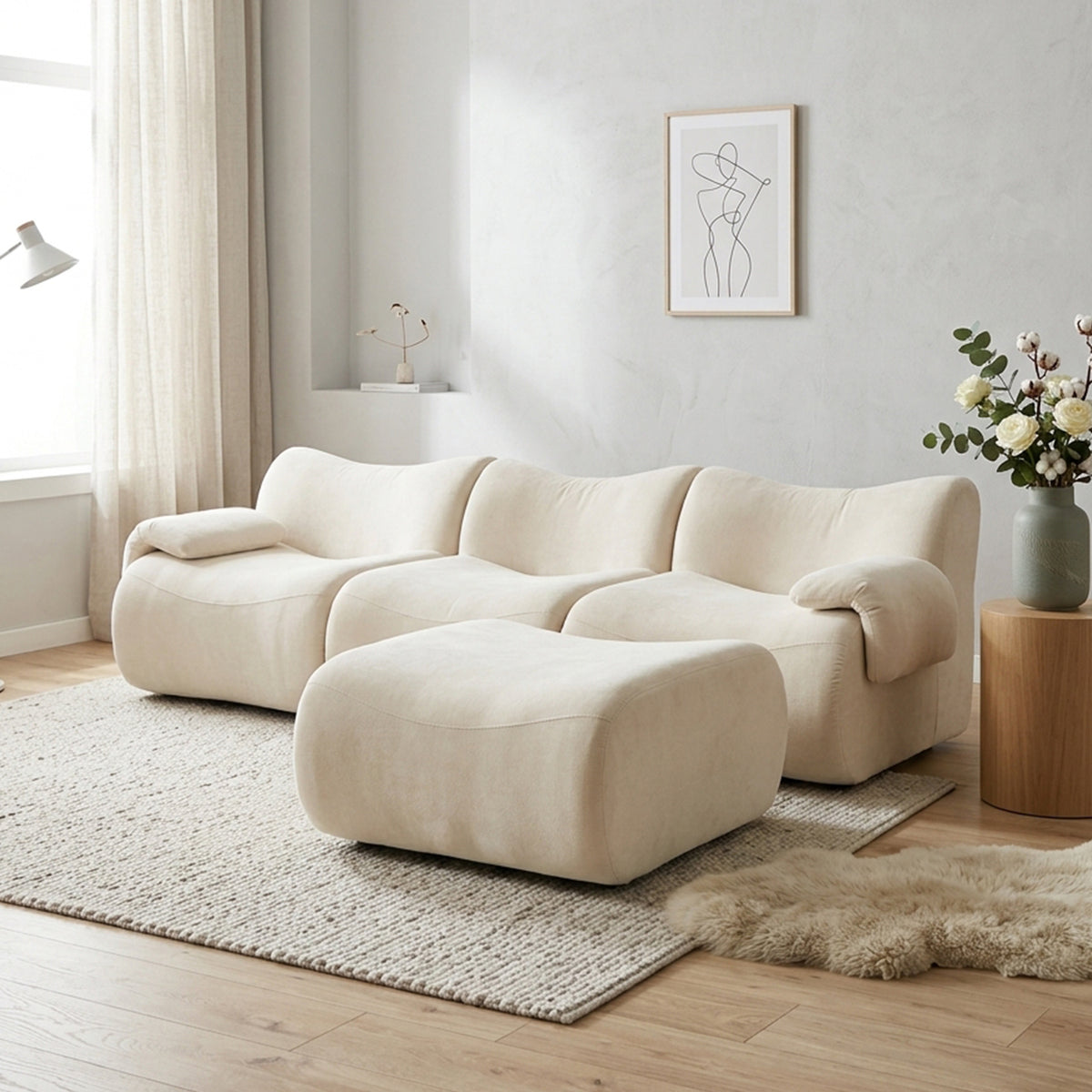 2-Sitzer-Schlafsofa aus dunkelgrauem Stoff mit Seitentaschen, modernes Schlafsofa