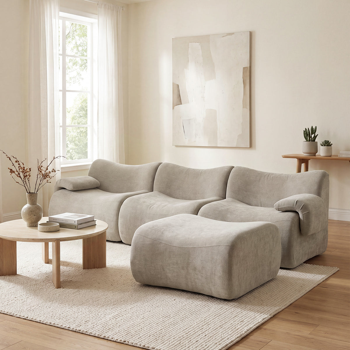 2-Sitzer-Schlafsofa aus dunkelgrauem Stoff mit Seitentaschen, modernes Schlafsofa