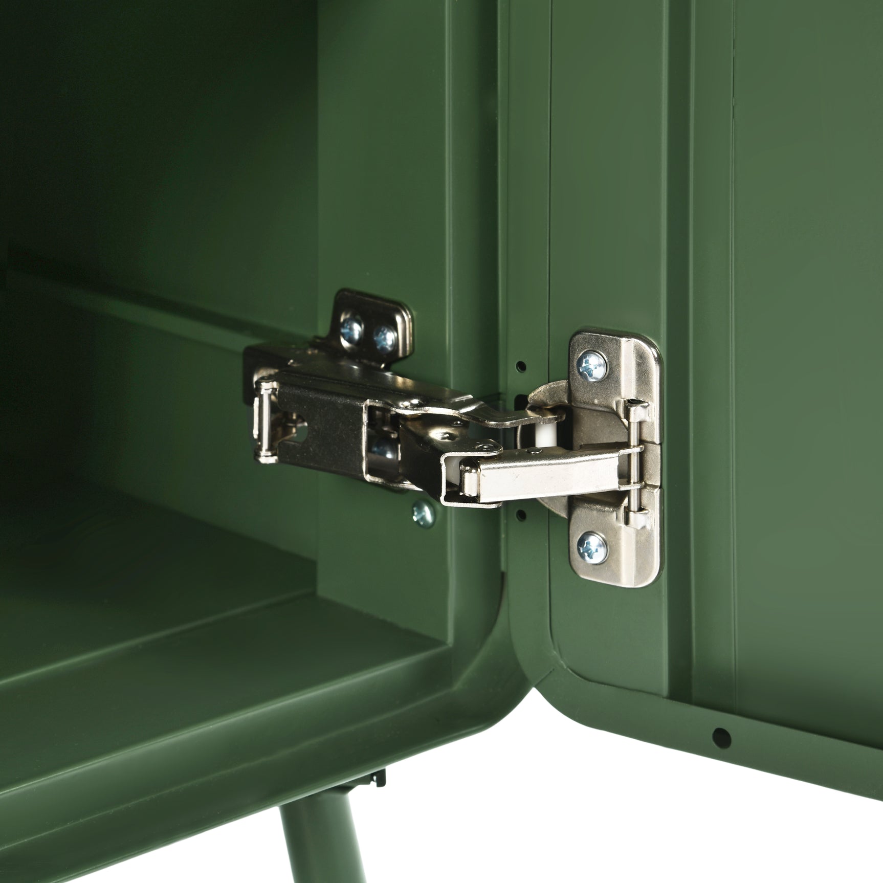 Armoire/Casier métallique vert au style industriel avec étagères et 2 portes- WALNUT