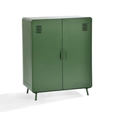 Armoire/Casier métallique vert au style industriel avec étagères et 2 portes- WALNUT