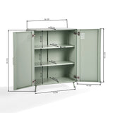 Armoire/Casier métallique vert clair au style industriel avec étagères et 2 portes- WALNUT