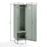 Armoire/Casier métallique vert clair au style industriel avec étagères - WALNUT