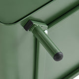 Table de chevet en métal vert style industriel avec rangement et étagère - WALNUT