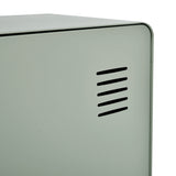 Table de chevet en métal vert clair style industriel avec rangement et étagère - WALNUT