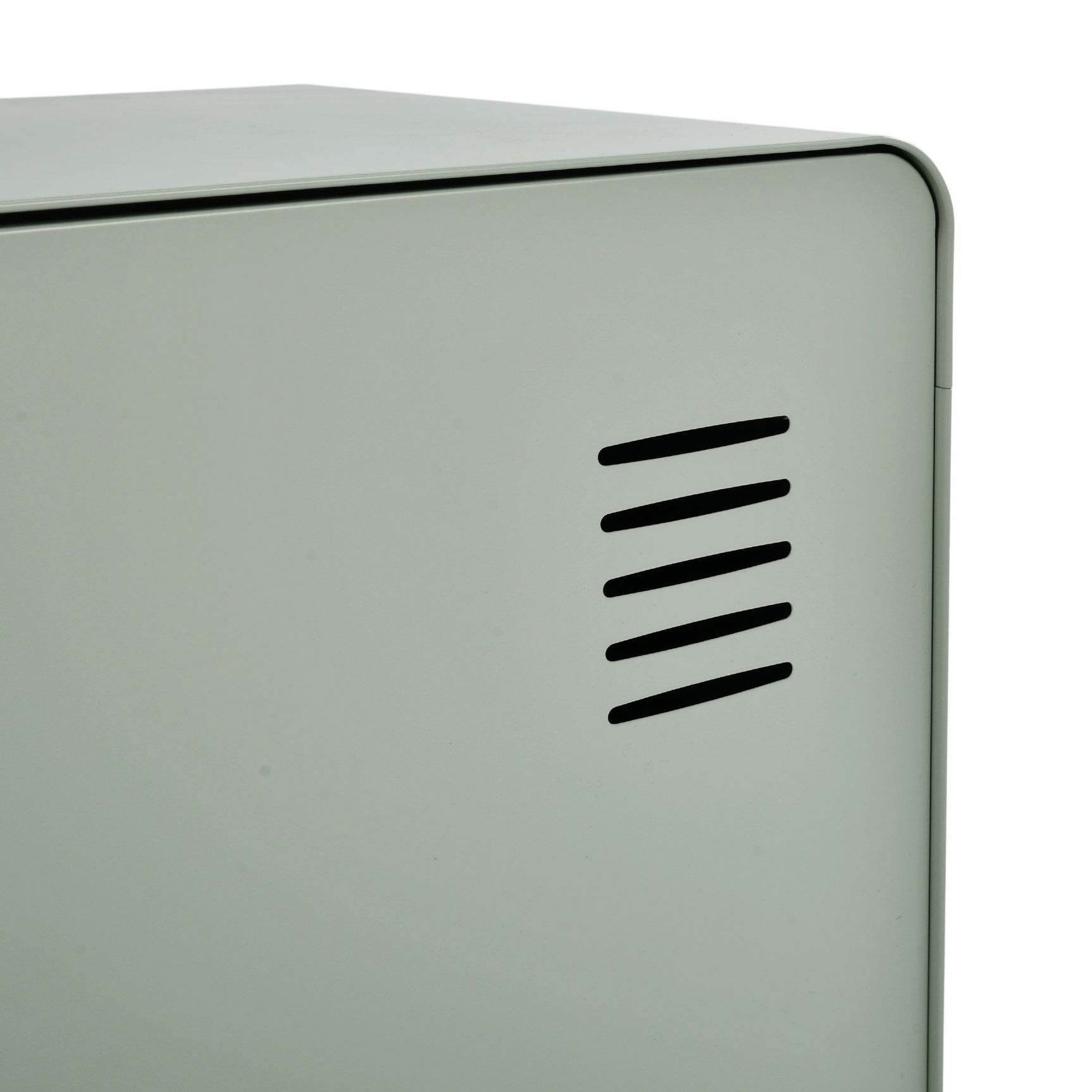 Table de chevet en métal vert clair style industriel avec rangement et étagère - WALNUT