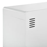 Weißes Metallschrank/Metallschließfach mit industriellem Stil mit Regalen und 2 Türen aus Walnuss